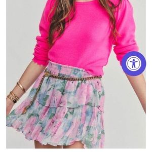 Love Shack Fancy Ruffle Mini Skirt in Blueberry Frosting XS NWT